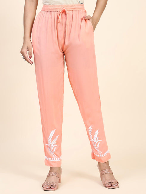 Fizaa Chikankari Short Modal Kurta Set - Peach